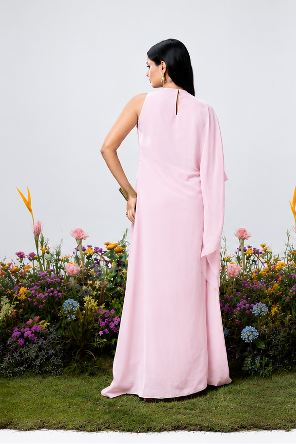 Rose Drape Dress in Pink