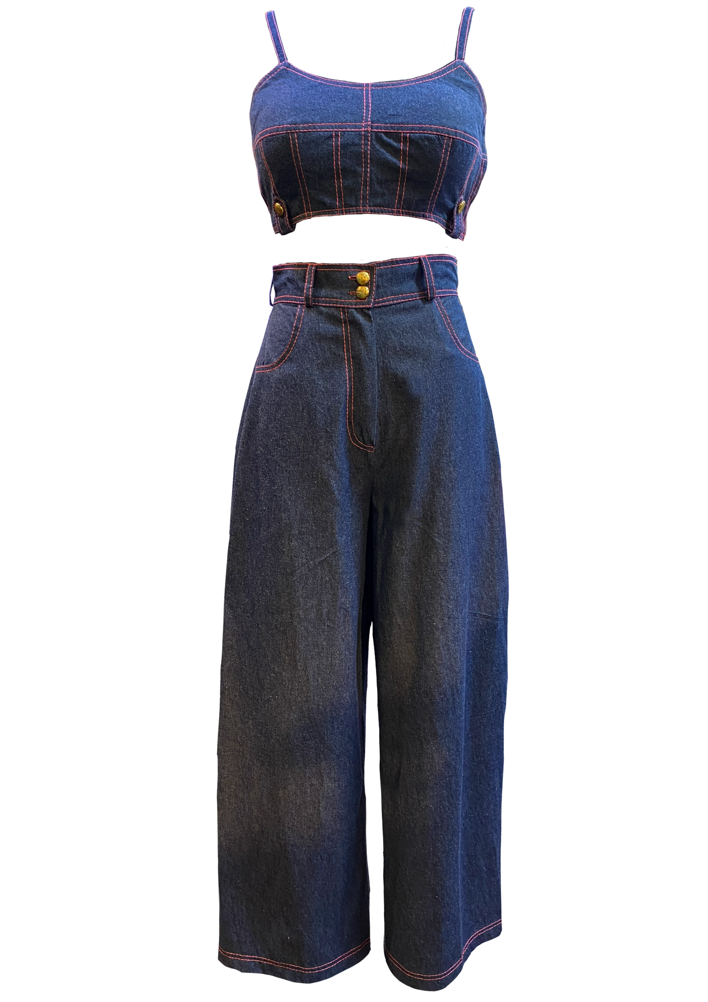 Denim Wide Leg Trousers