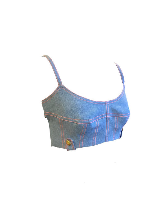 DENIM BRALETTE IN LIGHT BLUE