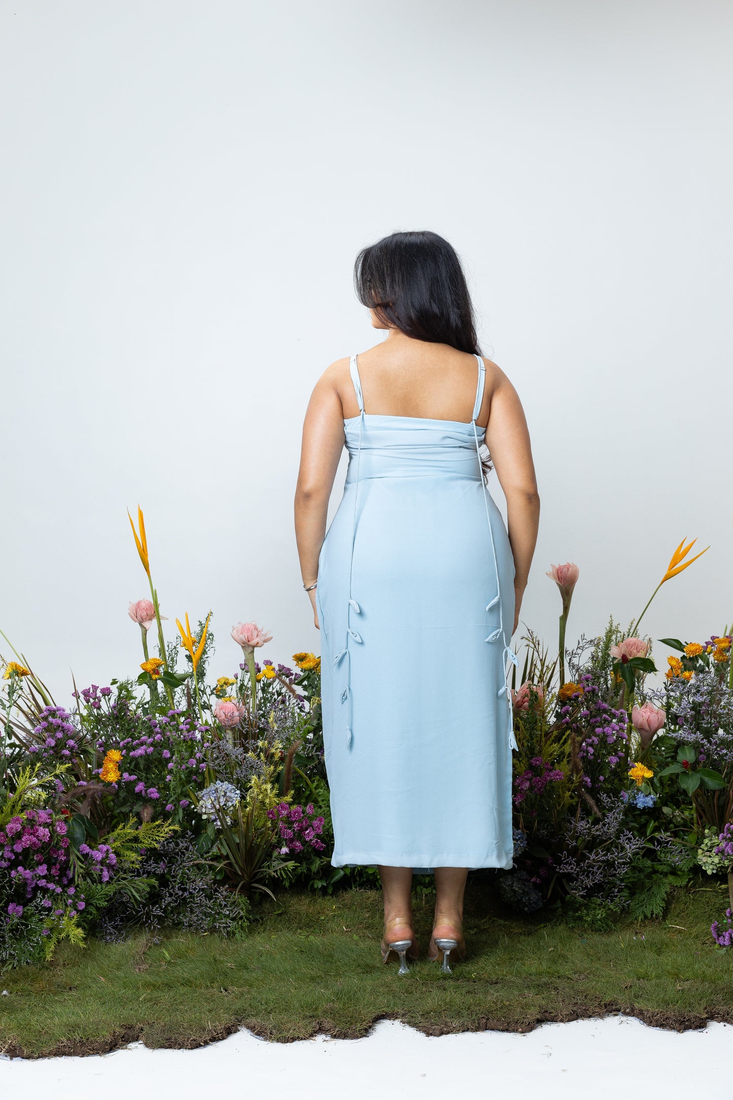 Lily Slip Dress in Ice Blue