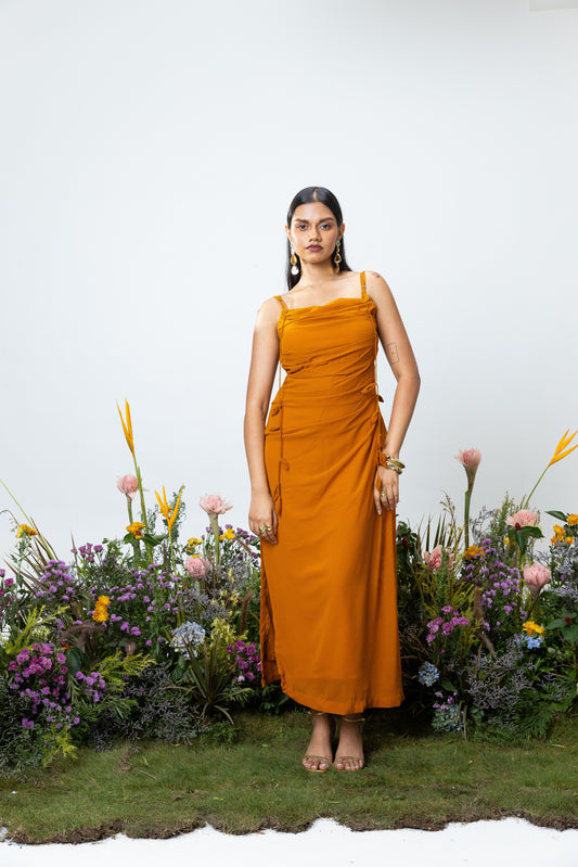 Lily Slip Dress in Orange