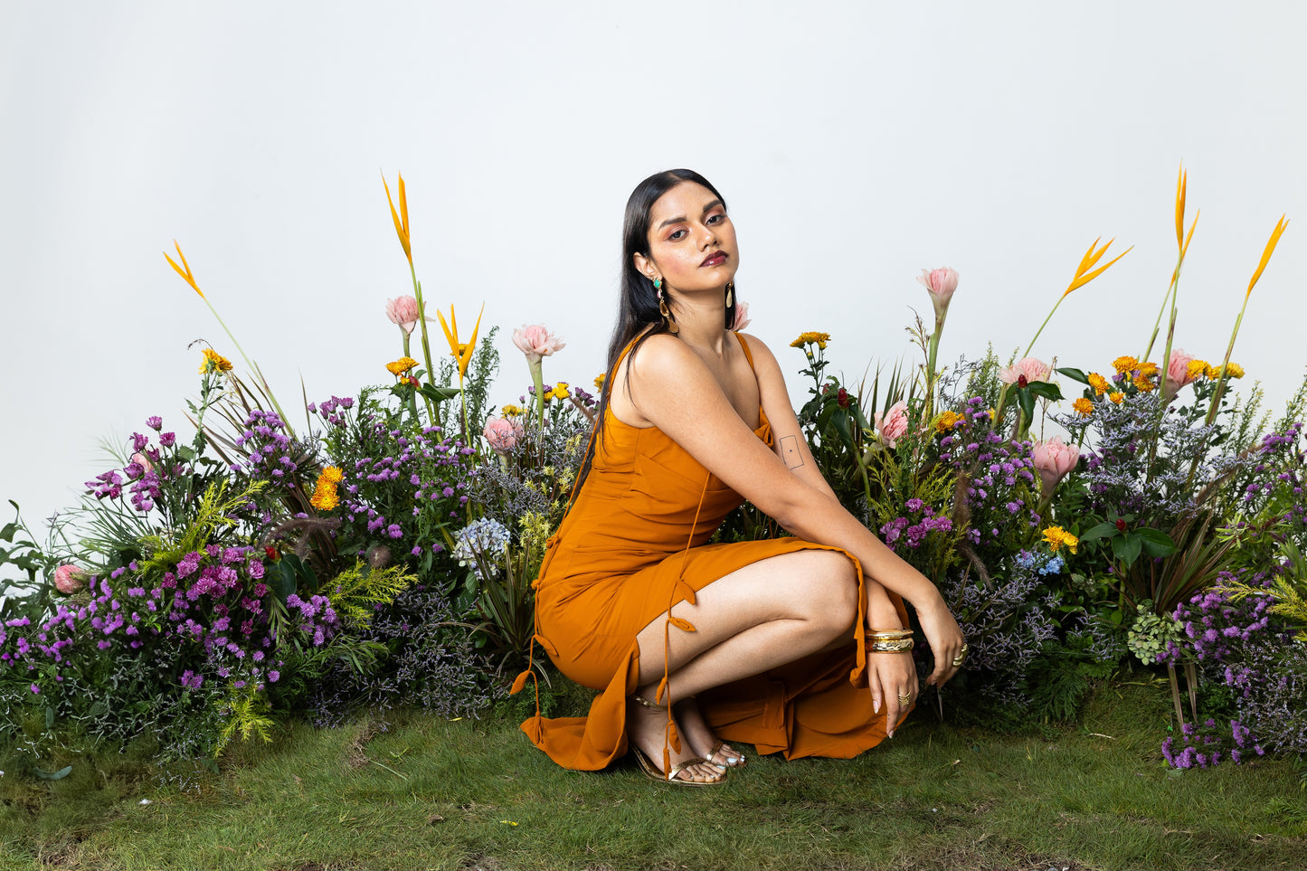 Lily Slip Dress in Orange