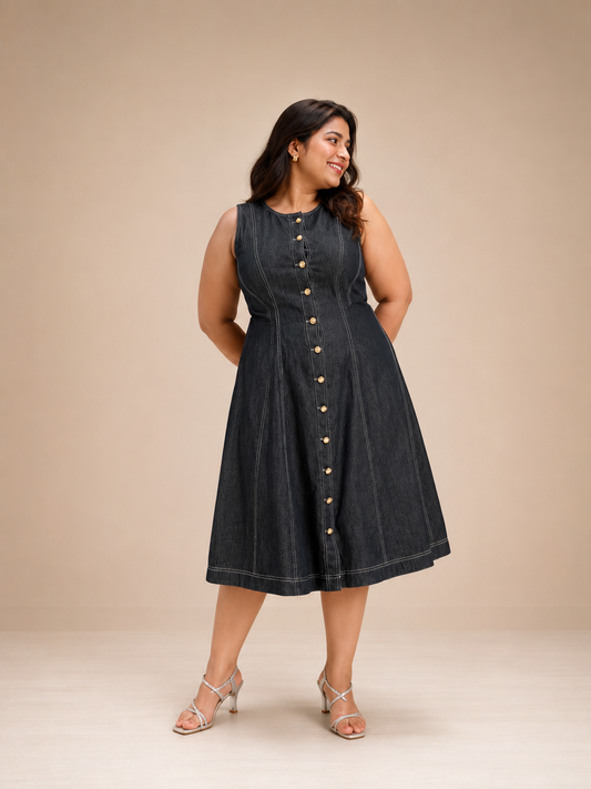 Denim Button Down Dress