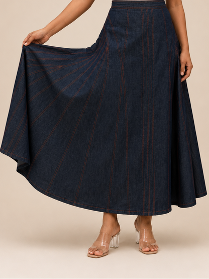 Denim Flared Skirt
