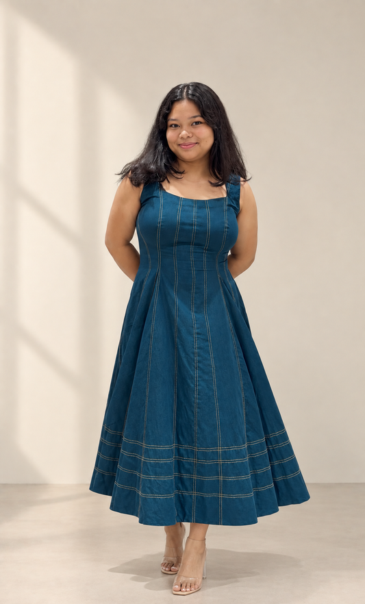 Denim Flared Dress