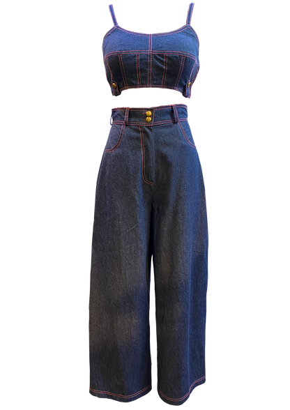 Denim Wide Leg Trousers