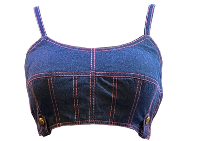 Denim Bralette in Dark Blue