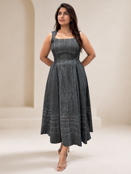 Denim Flared Dress