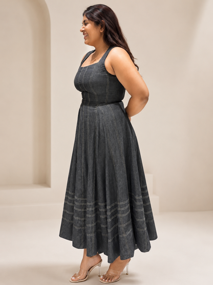 Denim Flared Dress