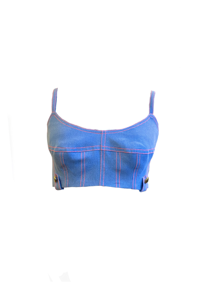 Denim Bralette in Dark Blue