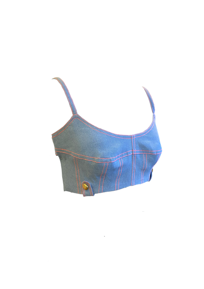 Denim Bralette in Dark Blue