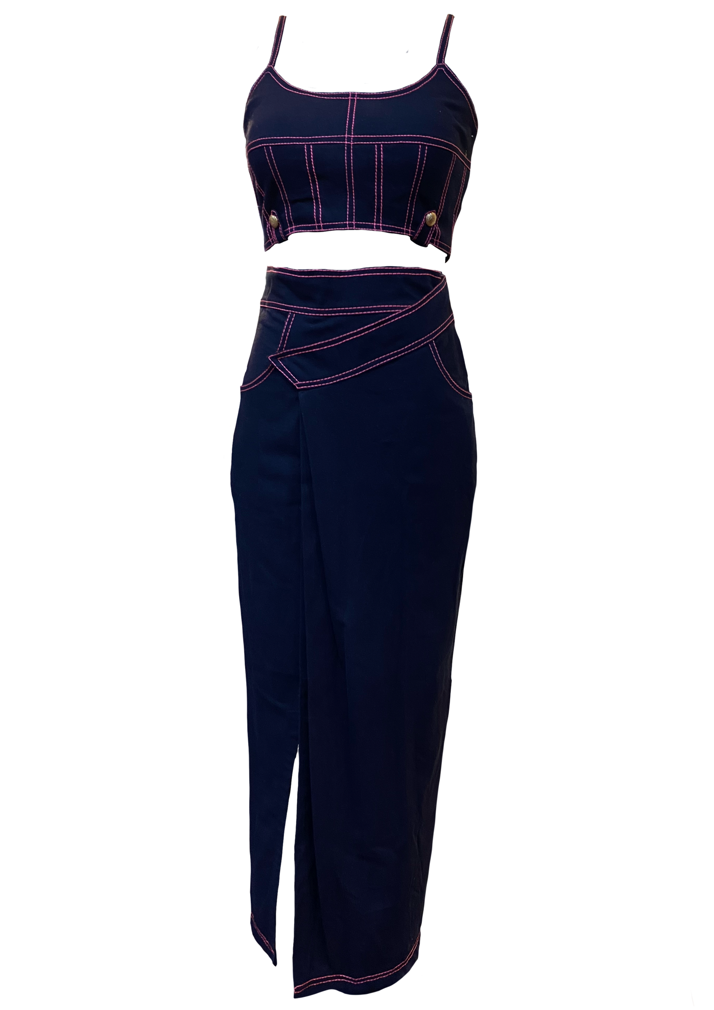 DENIM PLEATED SKIRT