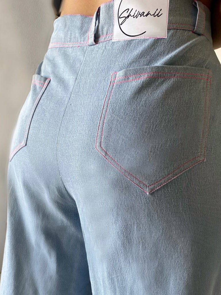 Denim Wide Leg Trousers