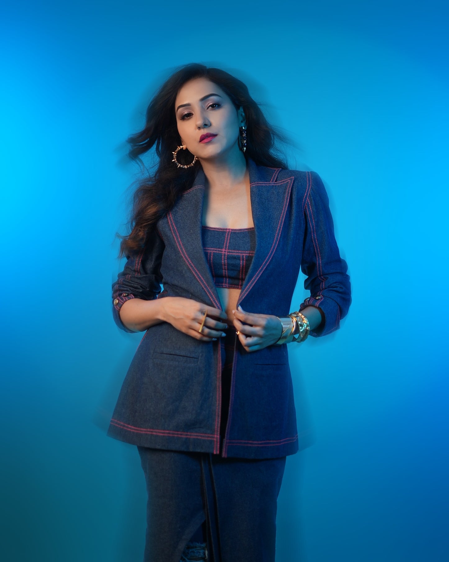Denim Open Jacket
