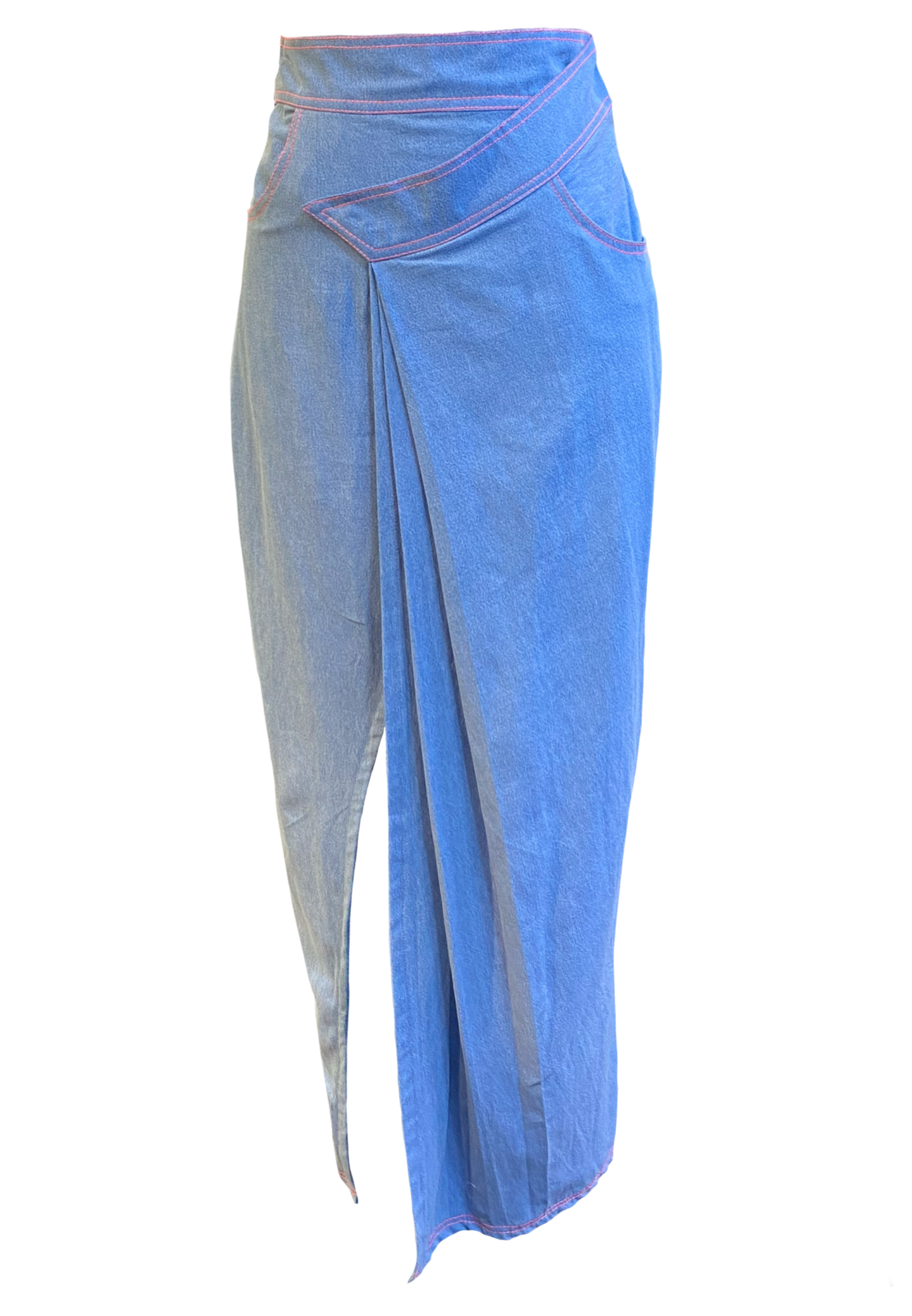 DENIM PLEATED SKIRT