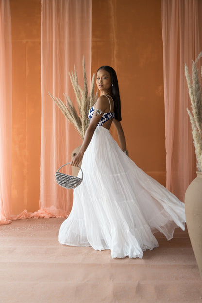 Maya Long Gathered Dress