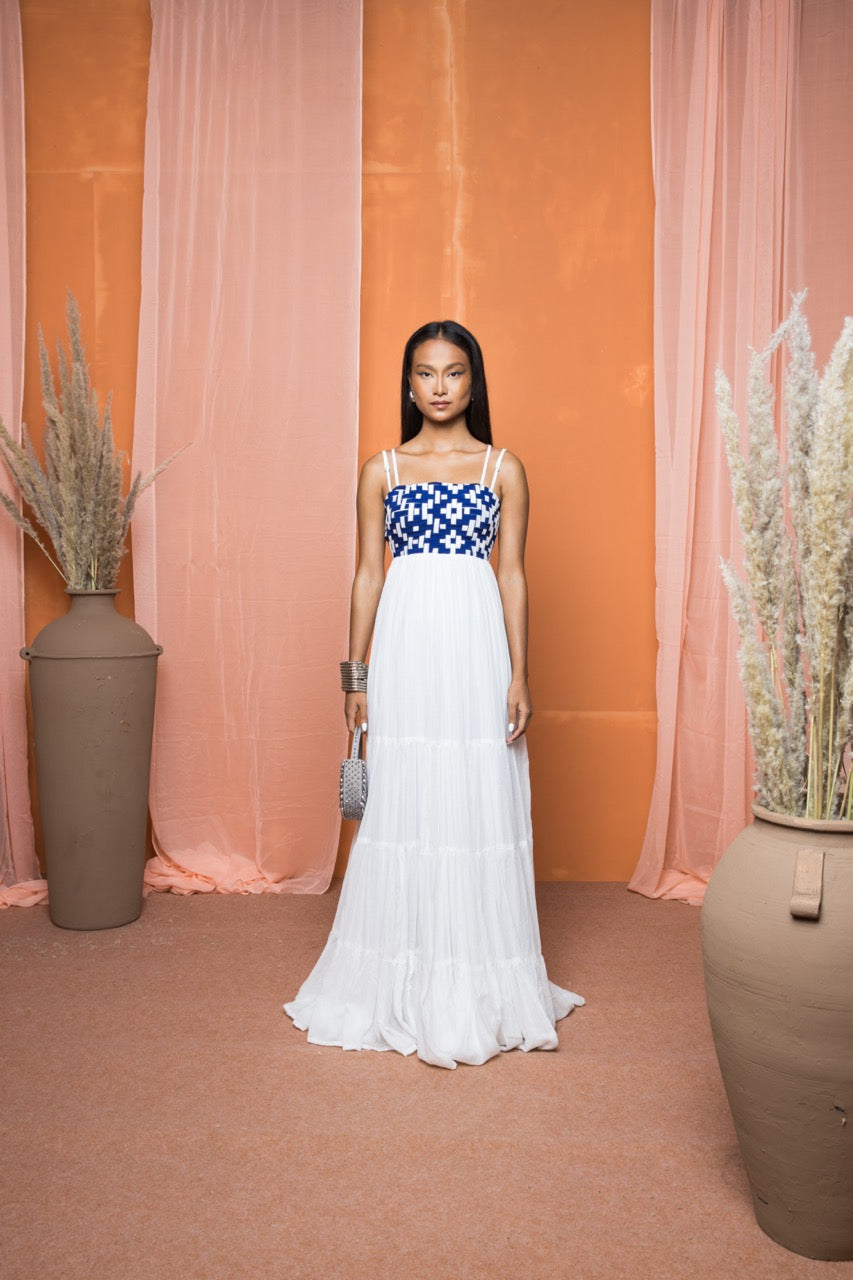 Maya Long Gathered Dress