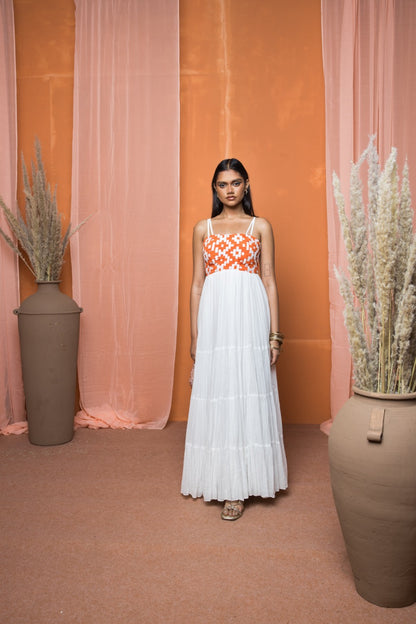 Maya Long Gathered Dress