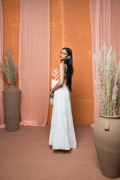 Maya Long Gathered Dress
