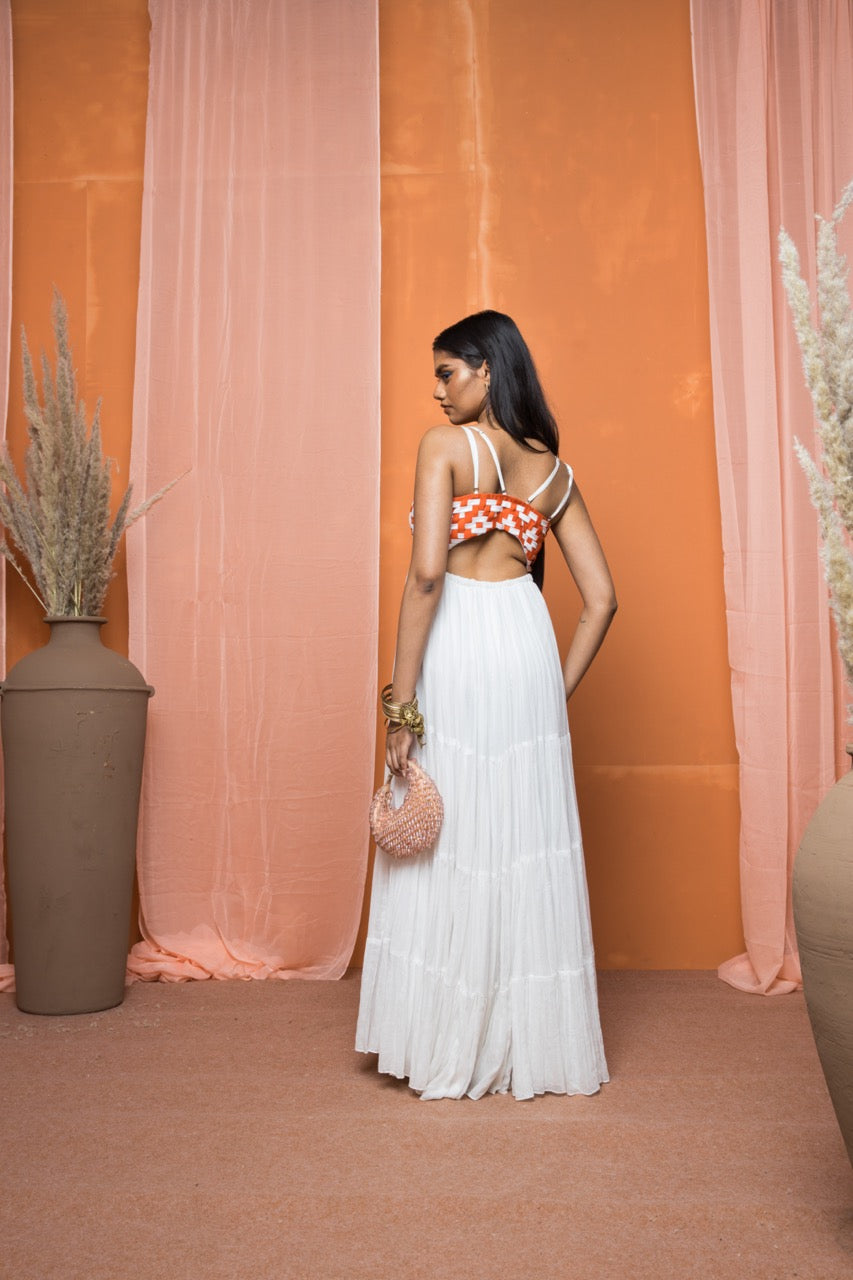 Maya Long Gathered Dress