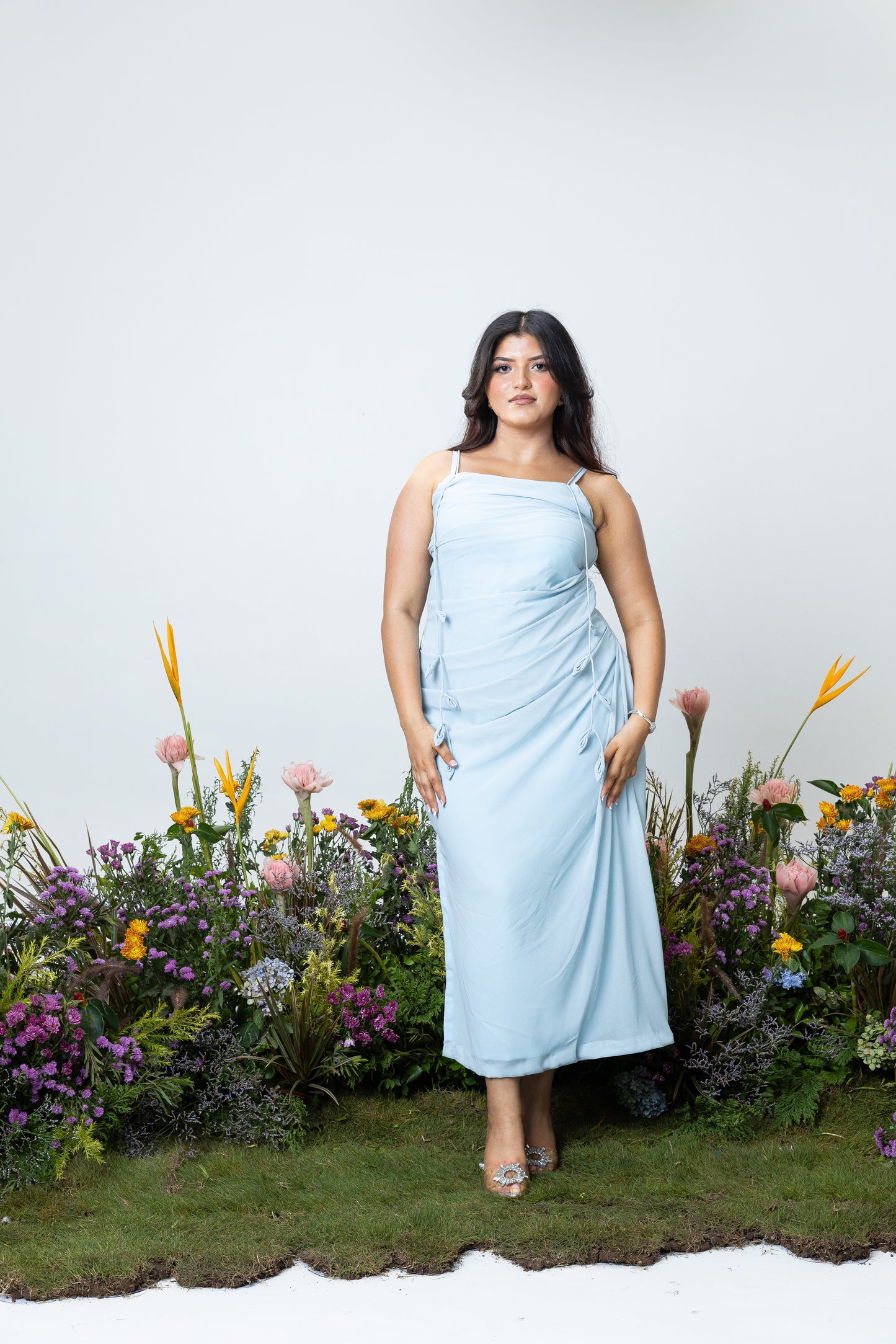 Lily Slip Dress in Ice Blue