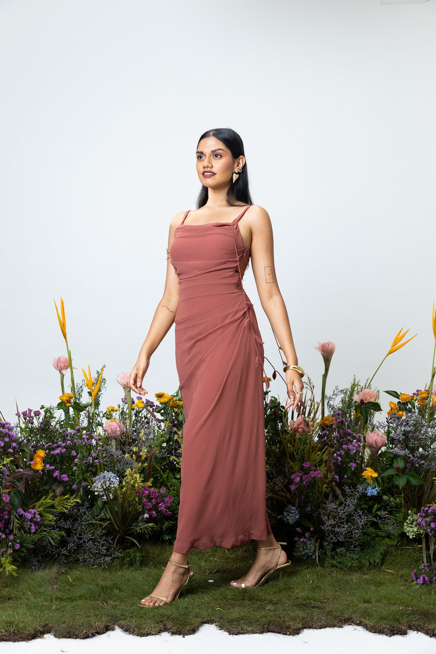 Lily Slip Dress in Dusky Rose
