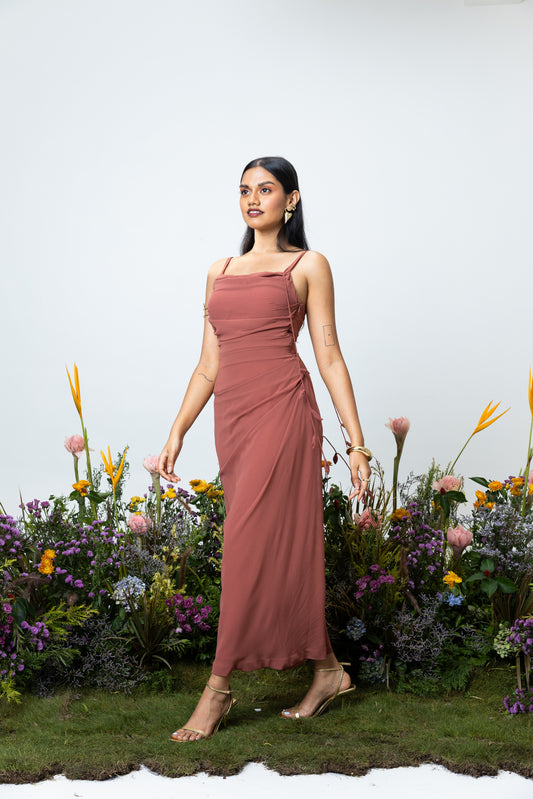 Lily Slip Dress in Dusky Rose