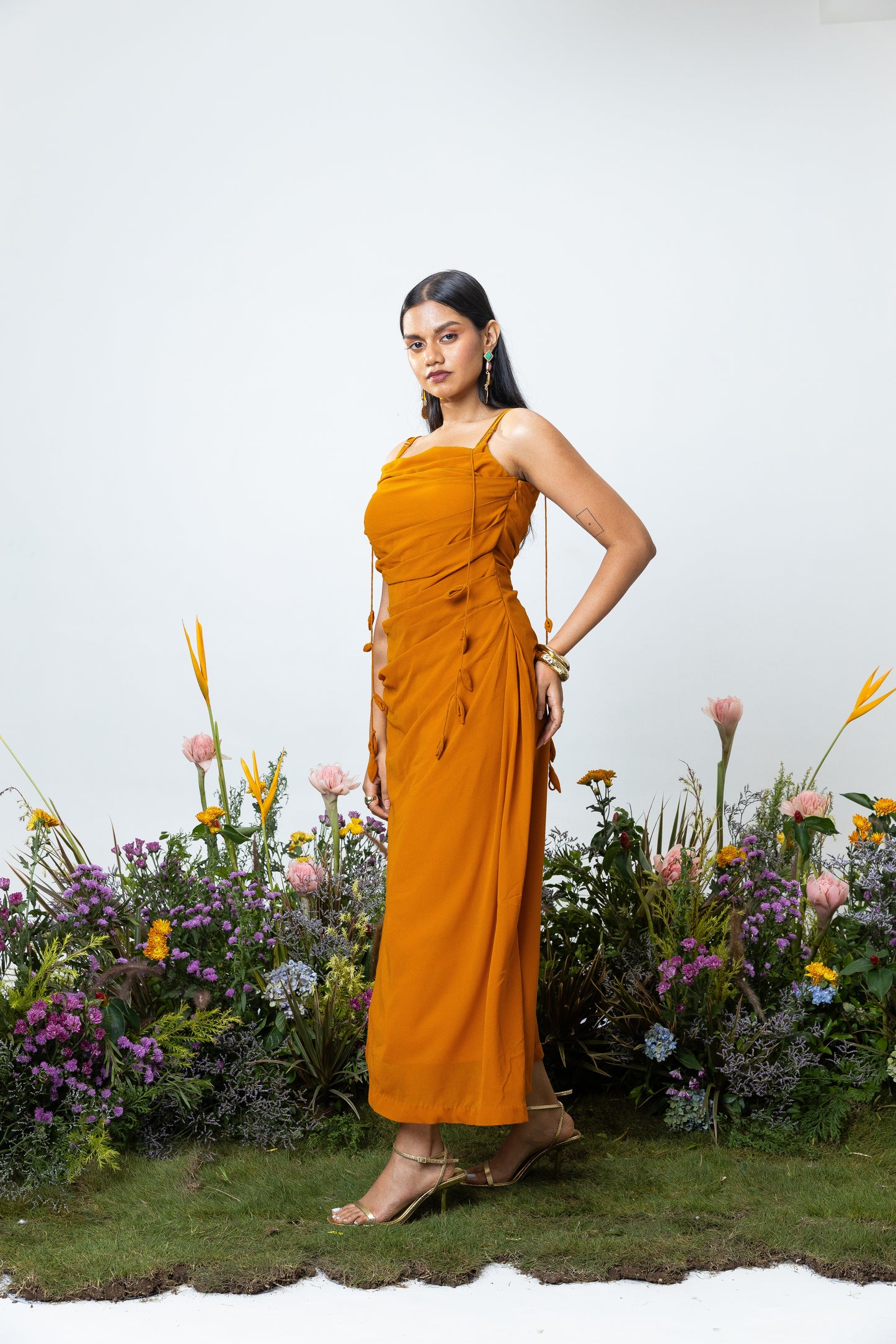 Lily Slip Dress in Orange