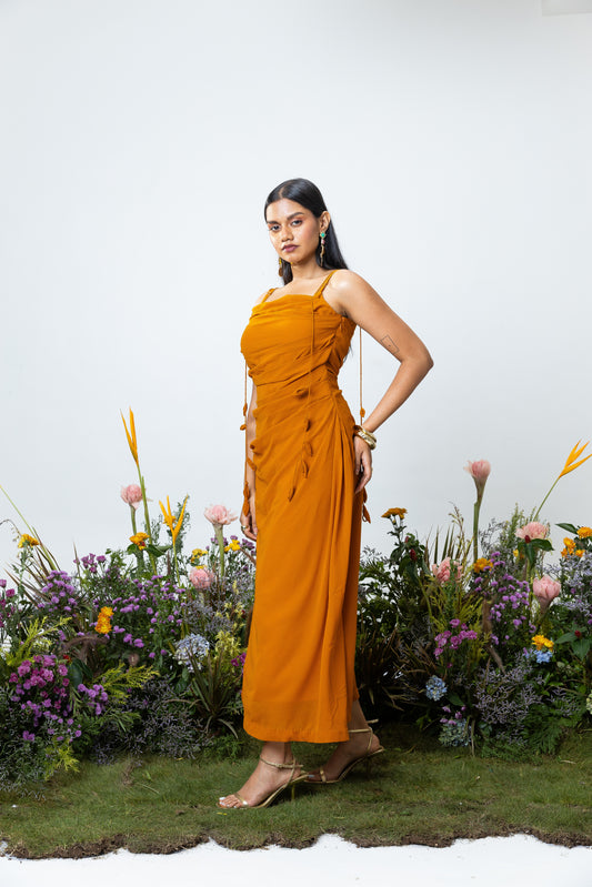 Lily Slip Dress in Orange