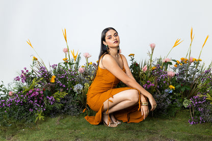 Lily Slip Dress in Orange