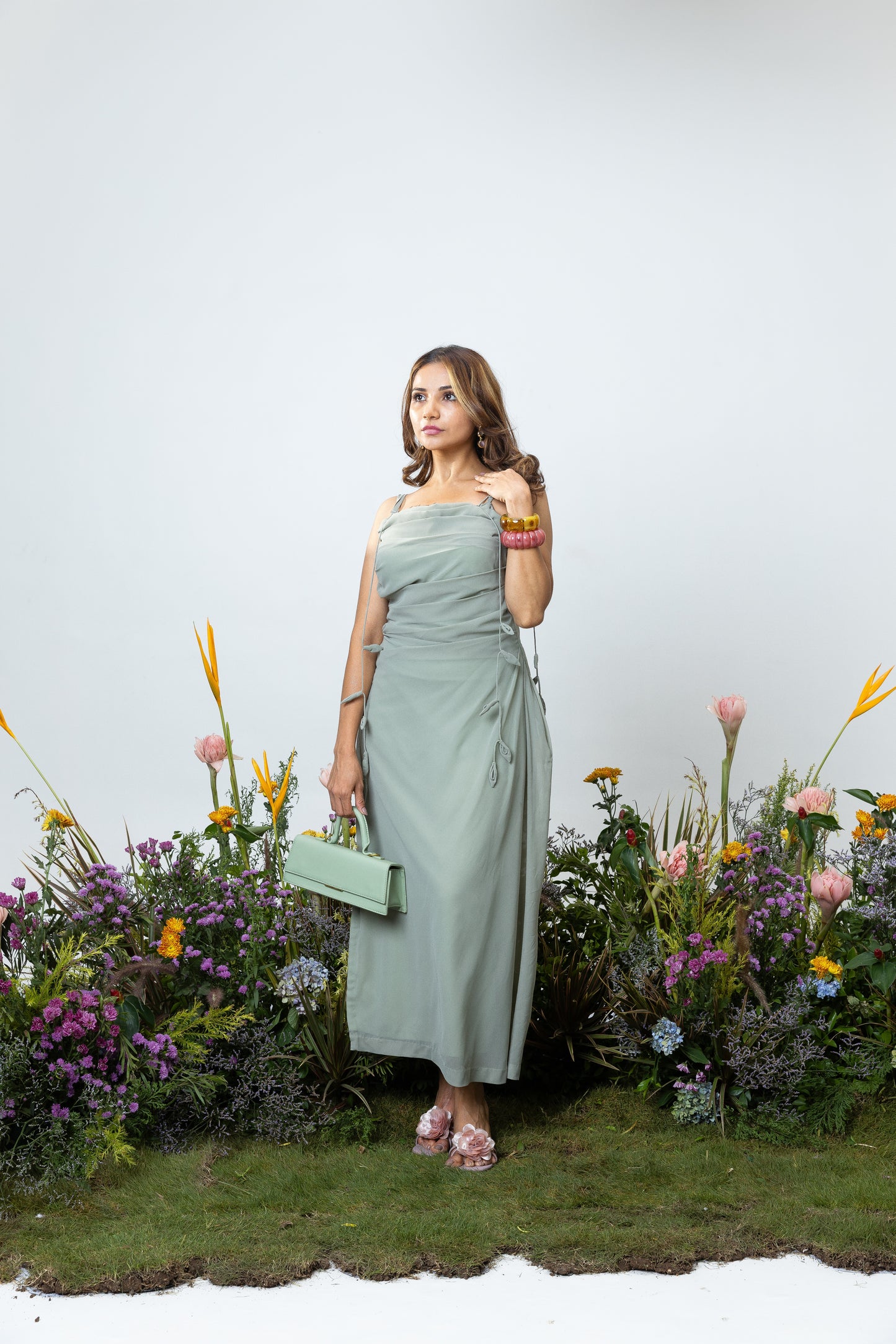 Lily Slip Dress in Sage