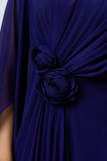 Rose Drape Dress in Purple