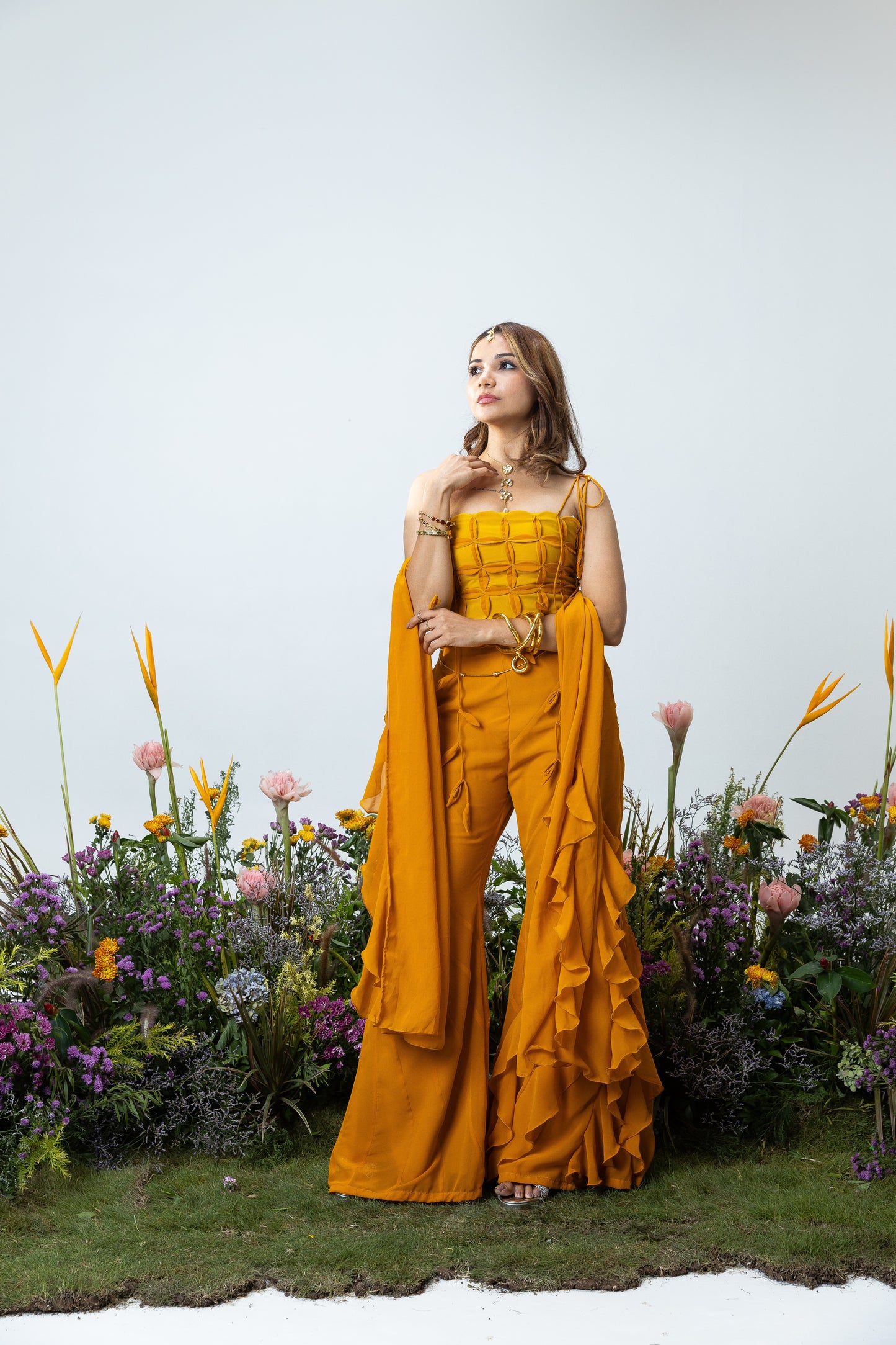 Carnation Asymmetric Pants in Orange