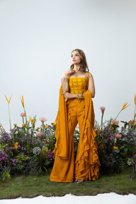 Carnation Asymmetric Pants in Orange
