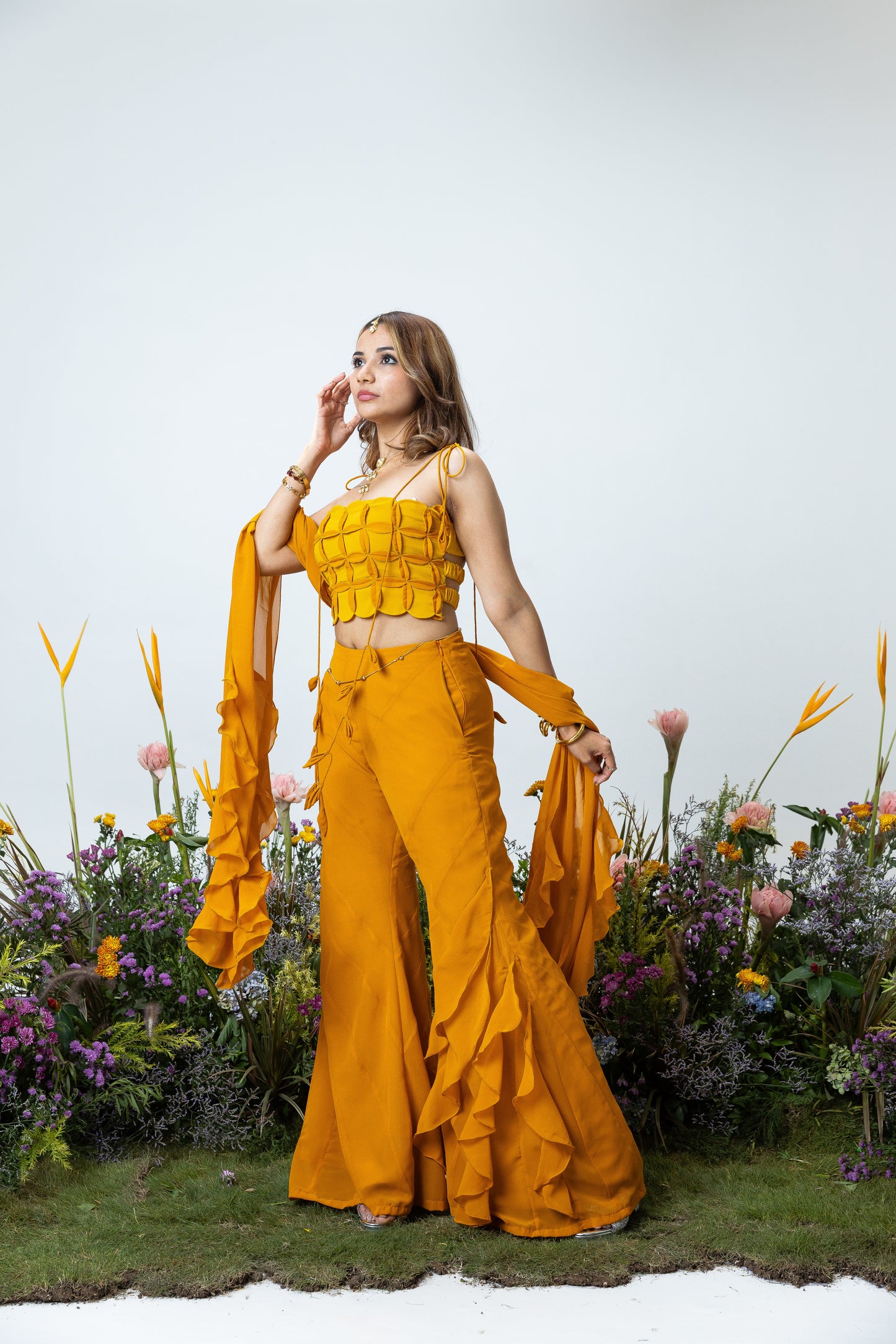 Carnation Asymmetric Pants in Orange