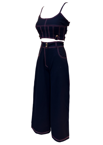Denim Wide Leg Trousers