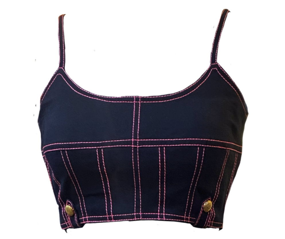 DENIM BRALETTE IN DARK BLUE