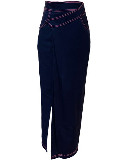 DENIM PLEATED SKIRT