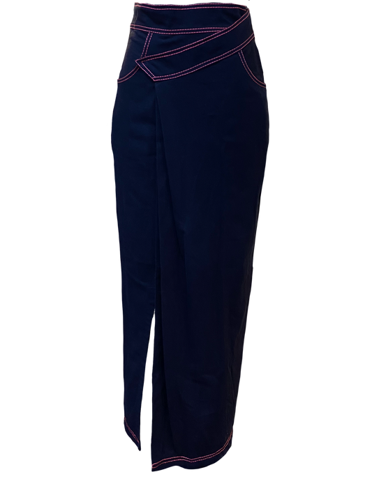 DENIM PLEATED SKIRT